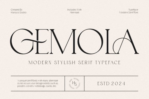 Gemola: A Romantic Serif Font for Digital Branding