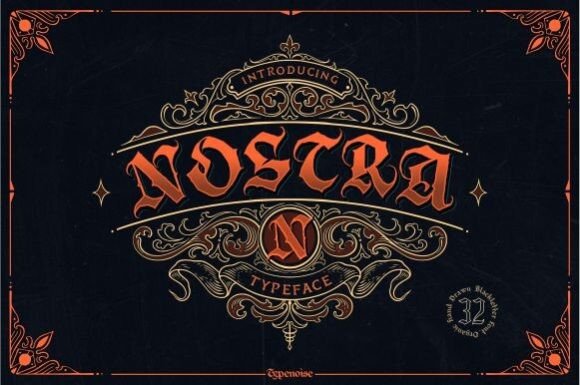 Nostra: A Blackletter Font That Anchors Brand Identity