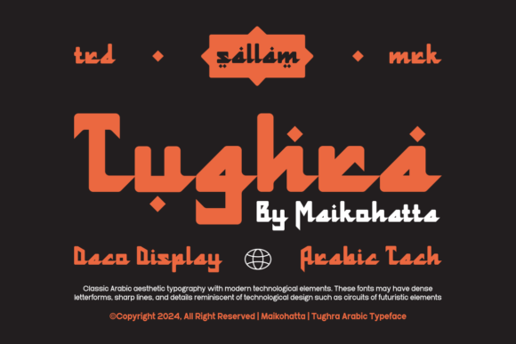 Tughra: A Stylish Arabic Techno Display Font for Brand Impact