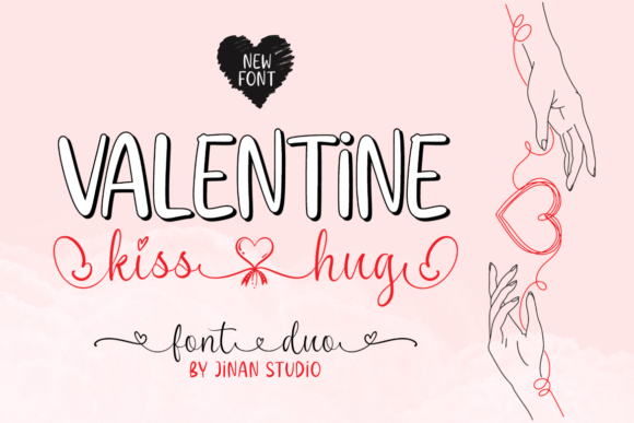 Valentine Kiss Hug Duo: A Thoughtful Script Font for Loving Editorial Moments